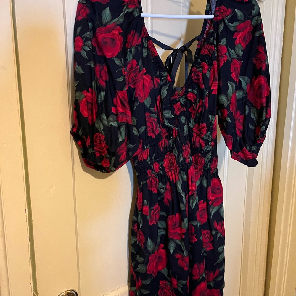 Old Navy Red Floral low back Dress
